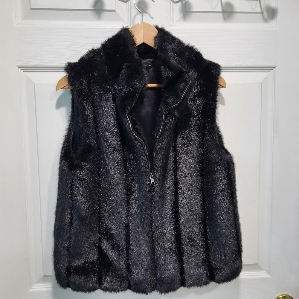 Black Faux Fur Vest